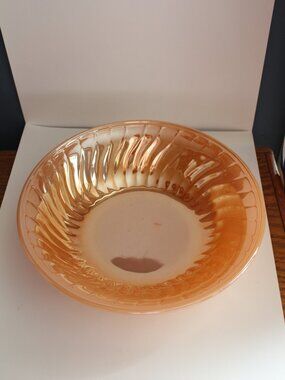 Crisa Mexico Peach Lustre Serving Bowl 8.75"